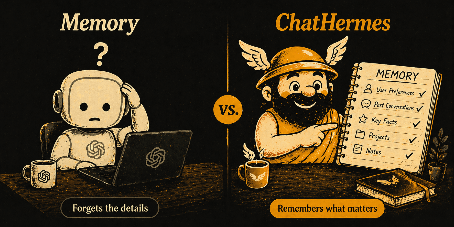 ChatGPT forgets vs ChatHermes remembers